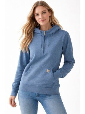 CARHARTT sweatshirt hoodie blue MEDIUM 8 10 relaxed fit pullover activewear